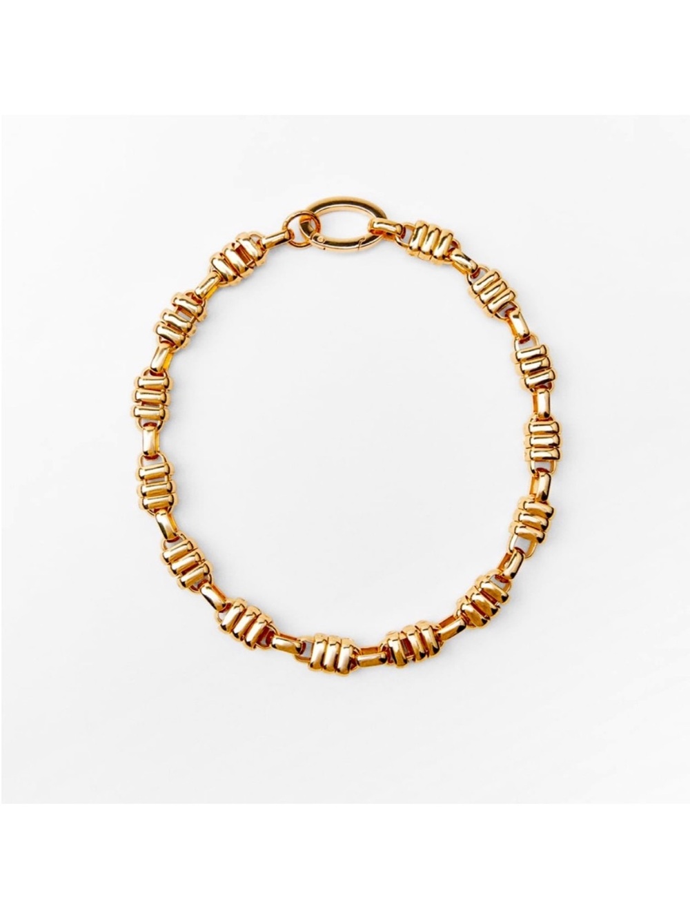 Zara Gold-Tone Sculpted Link Necklace